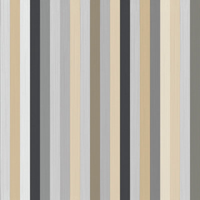 Galerie Cottage Chic Grey Collage Stripe Wallpaper Roll