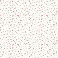 Galerie Cottage Chic Pink Tiny Floral and Leaf Motif EcoDeco Material Wallpaper Roll