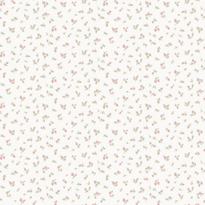 Galerie Cottage Chic Pink Tiny Floral and Leaf Motif EcoDeco Material Wallpaper Roll