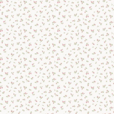 Galerie Cottage Chic Pink Tiny Floral and Leaf Motif EcoDeco Material Wallpaper Roll