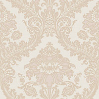 Galerie Cottage Chic Pink Traditional Damask Wallpaper Roll