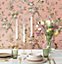 Galerie Cottage Chic Pink Trailing Floral Motifs EcoDeco Material Wallpaper Roll