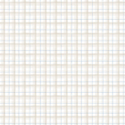 Galerie Country Cottage Blue Beige Country Check Smooth Wallpaper