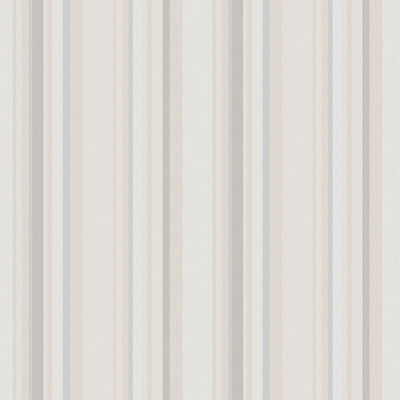 Galerie Country Cottage Blue Grey Cream Multi Stripe Smooth Wallpaper