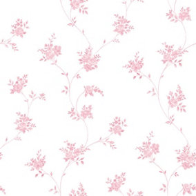 Galerie Country Cottage Pink Floral Trail Smooth Wallpaper