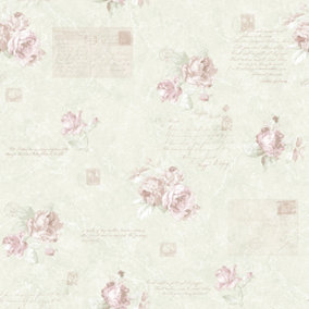 Galerie Country Cottage Yellow Pink Vintage Rose Smooth Wallpaper