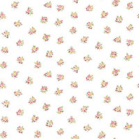 Galerie Country Cottage Yellow Red Green Floral Motif Smooth Wallpaper