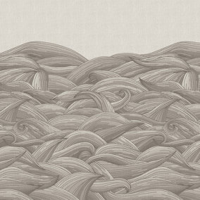 Galerie Crafted Beige Waves 3-Panel Wall Mural