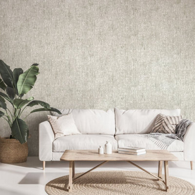Galerie Crafted Grey/Silver Silky Metallic Plain Base Texture Design Wallpaper Roll