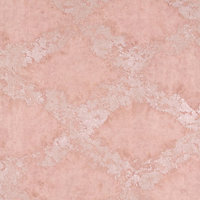 Galerie Crafted Pink Silky Metallic Stamped Texture Design Wallpaper Roll