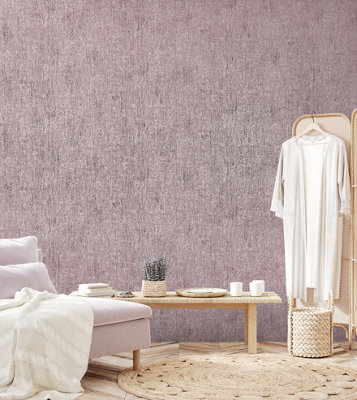 Galerie Crafted Purple Silky Metallic Plain Base Texture Design Wallpaper Roll