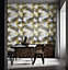 Galerie Crafted Yellow Glimmery Glaze Geometric Shards Design Wallpaper Roll