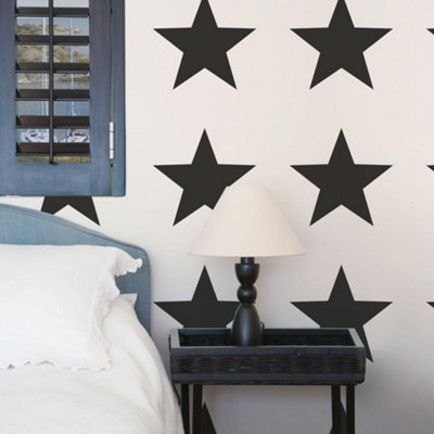 Galerie Deauville 2 Black White Big Star Smooth Wallpaper