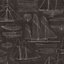 Galerie Deauville 2 Black White Nautical Blueprint Smooth Wallpaper
