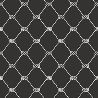 Galerie Deauville 2 Black White Nautical Rope Smooth Wallpaper DIY at B&Q