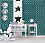 Galerie Deauville 2 Green White Deauville Star Smooth Wallpaper