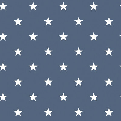 Galerie Deauville 2 Marine Blue White Deauville Star Smooth Wallpaper