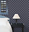 Galerie Deauville 2 Navy Blue White Nautical Rope Smooth Wallpaper