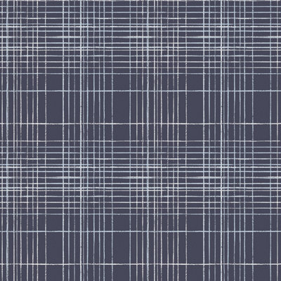 Galerie Deauville 2 Navy Blue White Nautical Sea Plaid Smooth Wallpaper