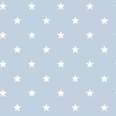 Galerie Deauville 2 Sky Blue White Deauville Star Smooth Wallpaper
