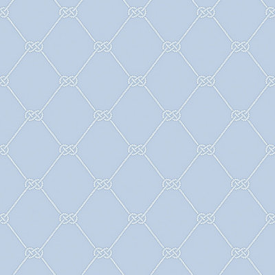 Galerie Deauville 2 Sky Blue White Nautical Rope Smooth Wallpaper