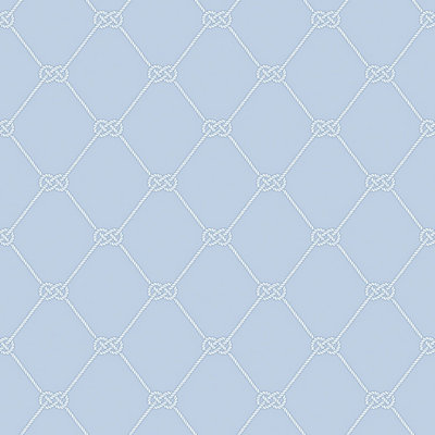 Galerie Deauville 2 Sky Blue White Nautical Rope Smooth Wallpaper