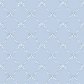 Galerie Deauville 2 Sky Blue White Nautical Rope Smooth Wallpaper