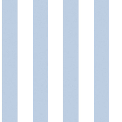 Galerie Deauville 2 Sky Blue White Regency Stripe Smooth Wallpaper