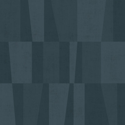 Galerie Design Denim Blue Art Deco Square Smooth Wallpaper