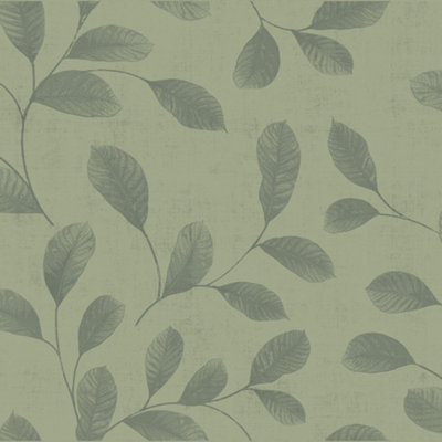 Galerie Design Green Leaves Smooth Wallpaper