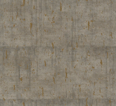 Galerie Earth Collection Brown Aged Concrete Metallic Texture A4 Wallpaper Sample
