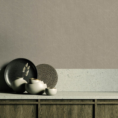 Galerie Earth Collection Brown Textured Scored Effect Wallpaper Roll