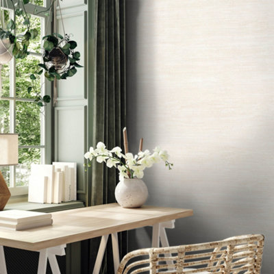Galerie Earth Collection Cream extured Grasscloth Effect Wallpaper Roll