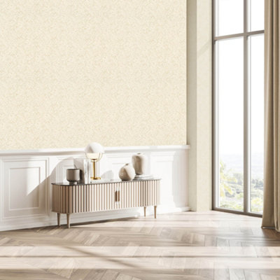 Galerie Earth Collection Cream Textured Leaves Sheen Wallpaper Roll