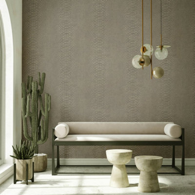 Galerie Earth Collection Gold Textured Snake Skin Sheen Wallpaper Roll