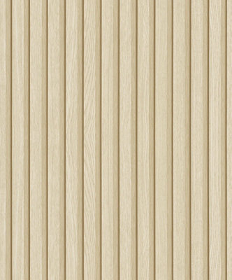 Galerie Eden Collection Beige Wood Stripe Wallpaper Roll