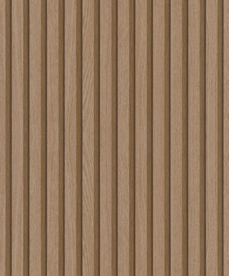 Galerie Eden Collection Brown Wood Stripe Wallpaper Roll