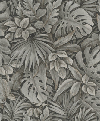 Galerie Eden Collection BrownJungle Leaves Wallpaper Roll