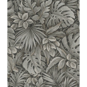Galerie Eden Collection BrownJungle Leaves Wallpaper Roll