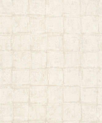 Galerie Eden Collection Cream Textured Tile Effect A4 Wallpaper Sample