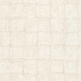 Galerie Eden Collection Cream Textured Tile Effect Wallpaper Roll