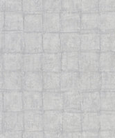 Galerie Eden Collection Dark GreyTextured Tile Effect Wallpaper Roll
