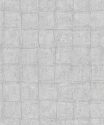 Galerie Eden Collection Dark GreyTextured Tile Effect Wallpaper Roll