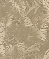 Galerie Eden Collection Gold Metallic Jungle Leaves Wallpaper Roll