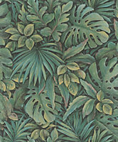 Galerie Eden Collection Green Jungle Leaves Wallpaper Roll