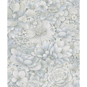 Galerie Eden Collection Grey Floral Texture Wallpaper Roll