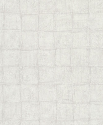 Galerie Eden Collection Grey Textured Tile Effect Wallpaper Roll