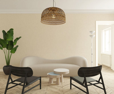 Galerie Eden Collection Light Beige Linen Effect Wallpaper Roll