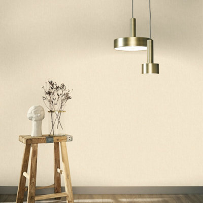 Galerie Eden Collection Light Beige Linen Effect Wallpaper Roll