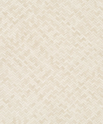 Galerie Eden Collection Light Beige Rattan Chevron Effect Wallpaper Roll